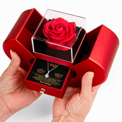 An meine wunderschöne Frau, rote Herz-Rosenbox – KT402