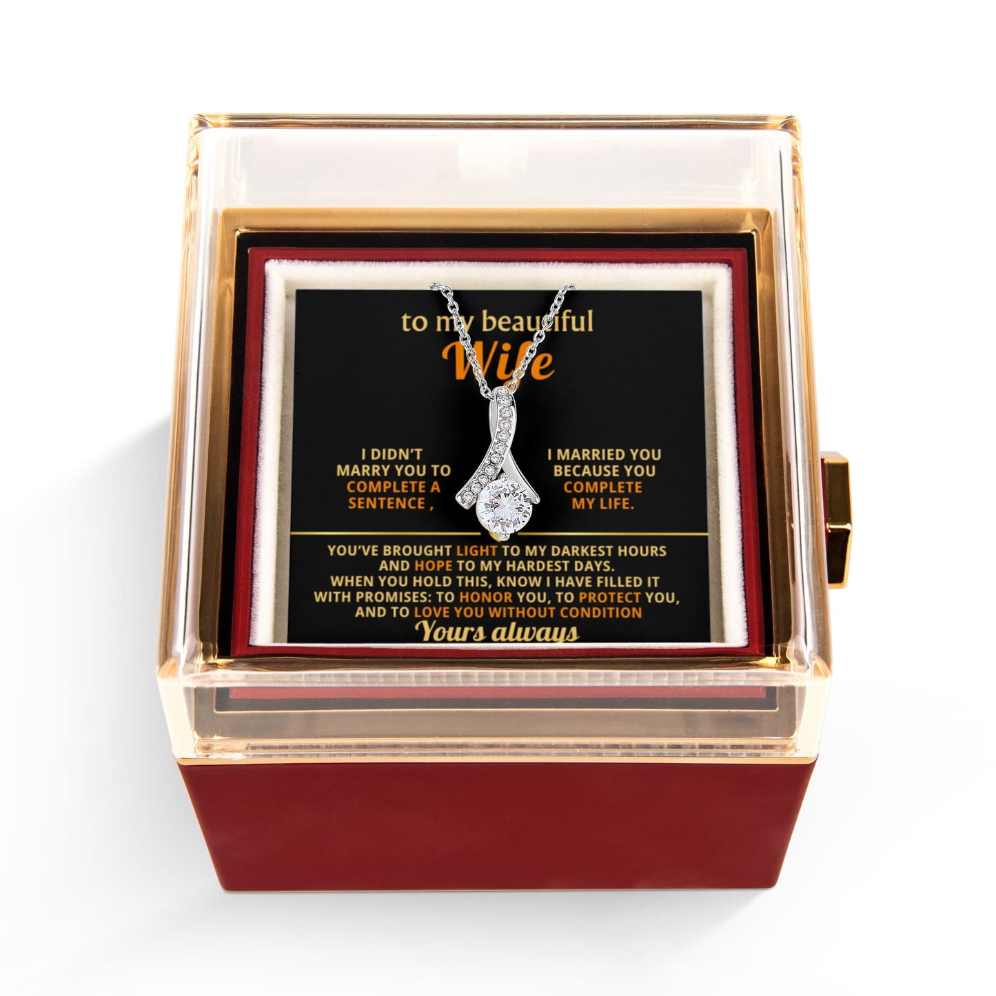 To My Beautiful Wife, Rotating Rose Gift Box - KT403