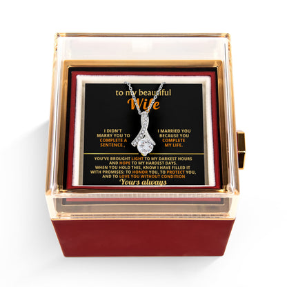 To My Beautiful Wife, Rotating Rose Gift Box - KT403