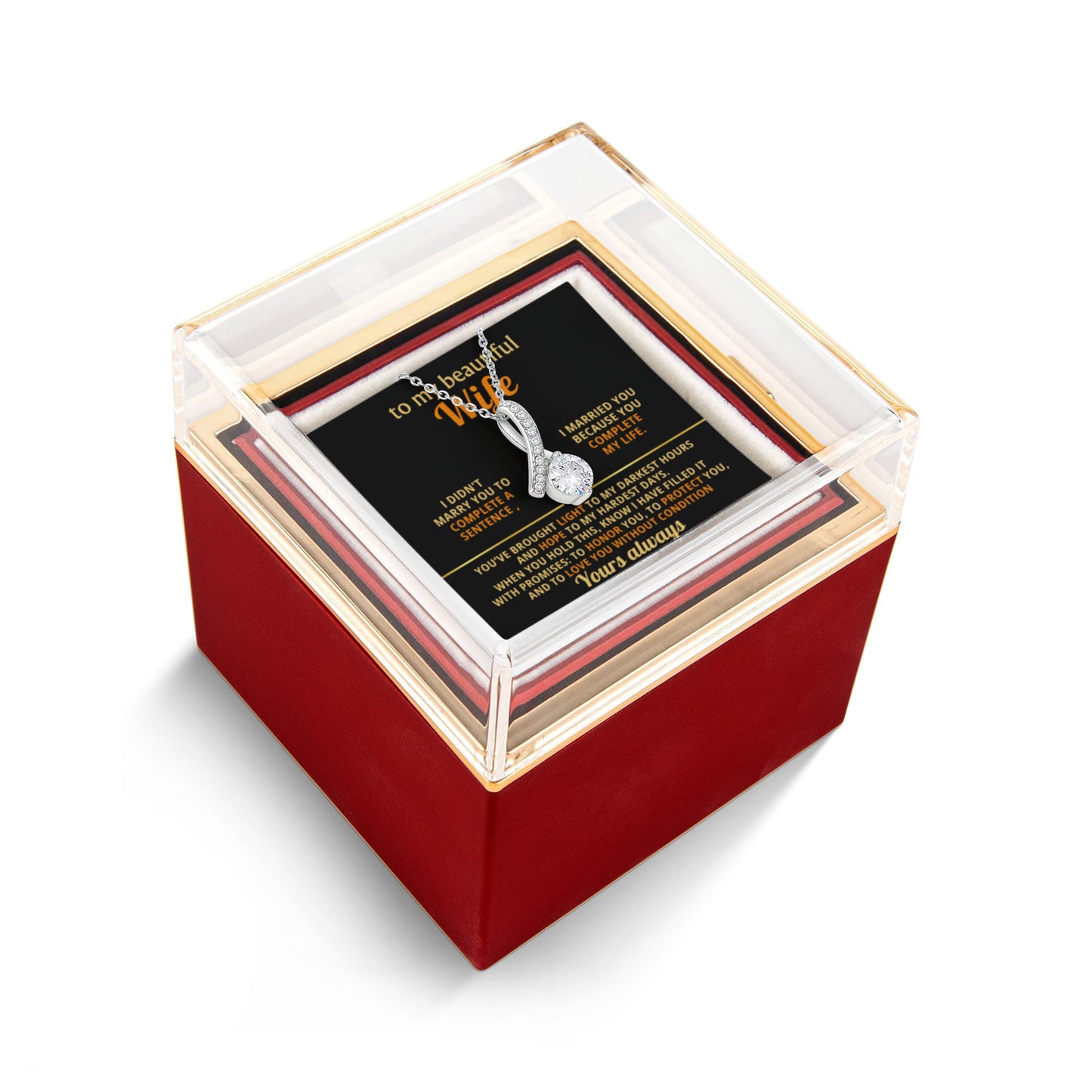 To My Beautiful Wife, Rotating Rose Gift Box - KT403