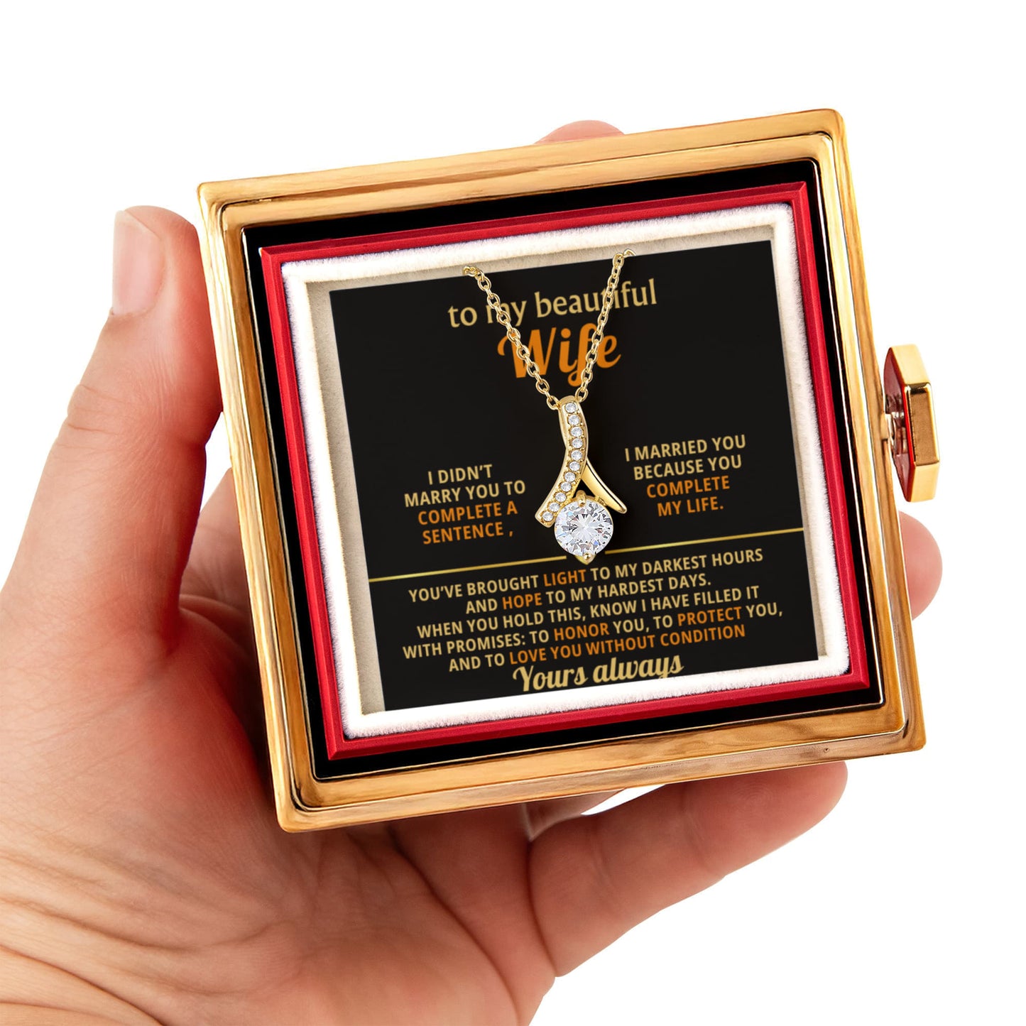 To My Beautiful Wife, Rotating Rose Gift Box - KT403