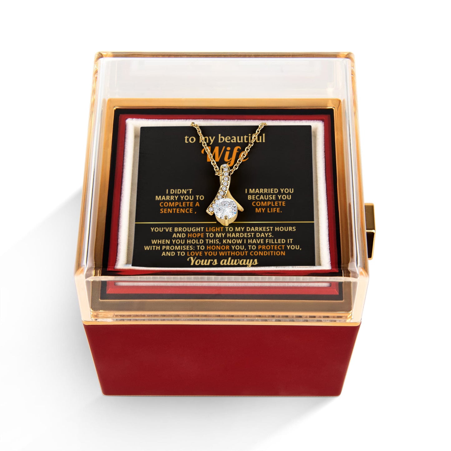 To My Beautiful Wife, Rotating Rose Gift Box - KT403