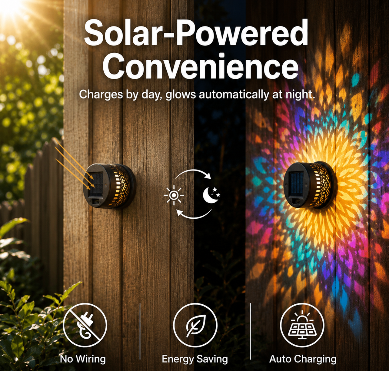 MandalaGlow™ Solar Wall Light Projector